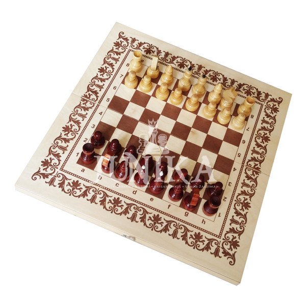 Šachmatai šaškės nardai Klasika 3in1 40x40cm